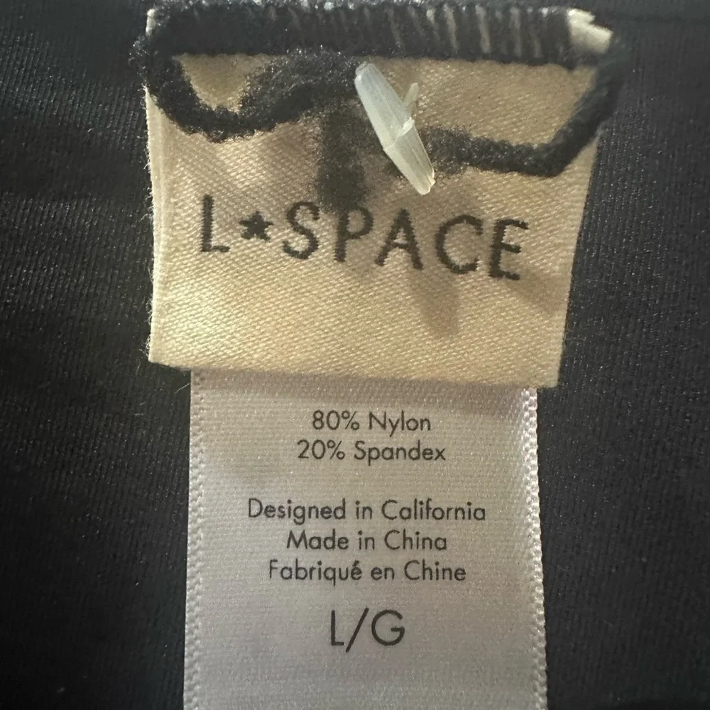 L Space Billie Bikini Bottoms Black Cream Large